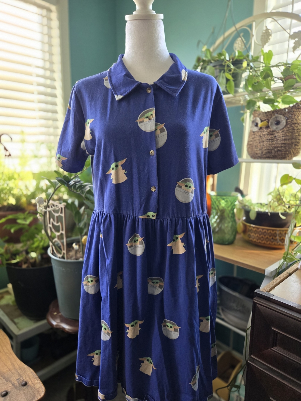 Star Wars Blue Tee with Grogu Accent